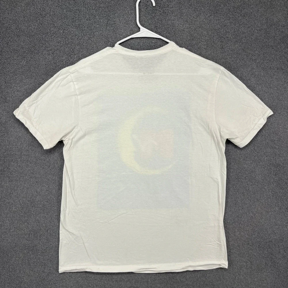MTV Music Television Moon Face Graphic‎ T Shirt Large White Short Sleeve